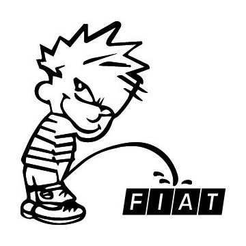 Stickers Bad boy Calvin pee on Fiat