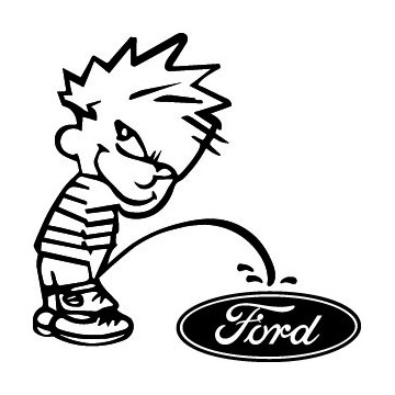 Stickers Bad boy Calvin pee on Ford