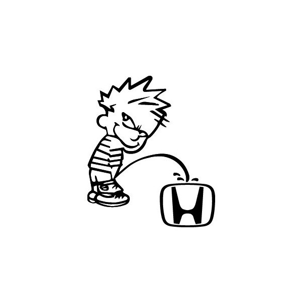 Stickers Bad boy Calvin pee on Honda