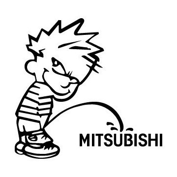 Decals Bad boy Calvin pee on Mitsubishi