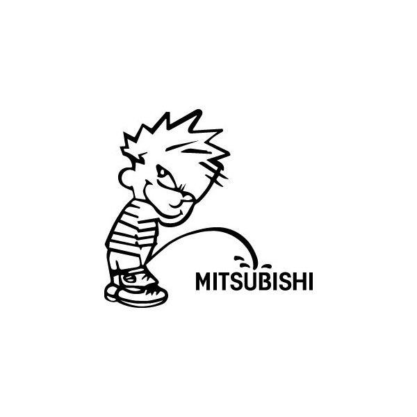 Decals Bad boy Calvin pee on Mitsubishi