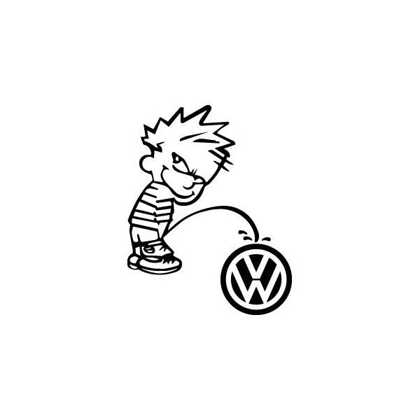 Stickers Bad boy Calvin pee on Volkswagen