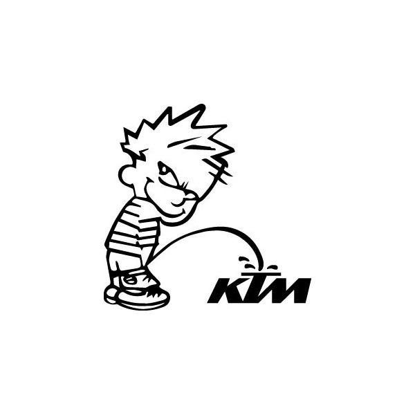 Stickers Bad boy Calvin pee on KTM
