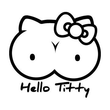 Stickers Hello Titty (Parodie Hello Kitty)