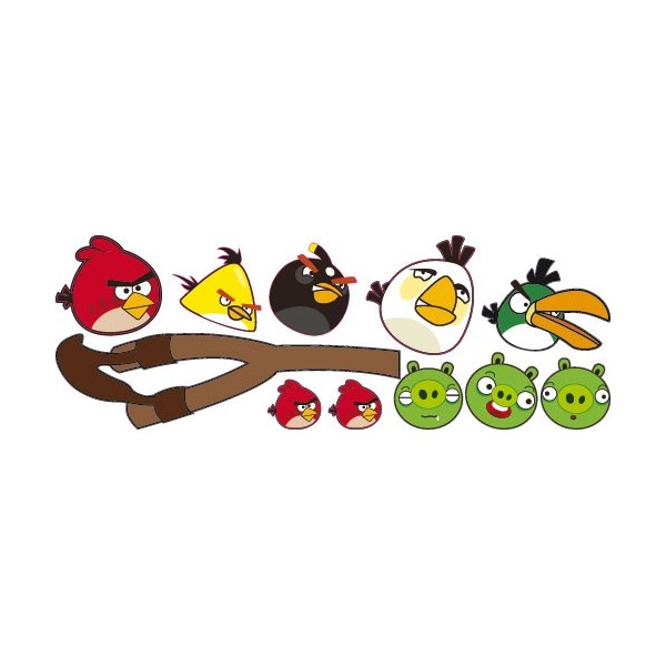 Planche de stickers muraux spécial Angry birds à disposer comme vous le souhaitez !
