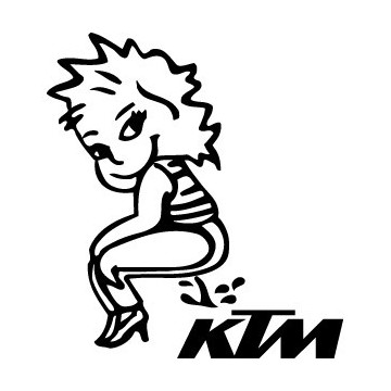 Bad girl pee on KTM