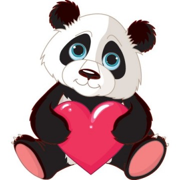 The panda and Heart