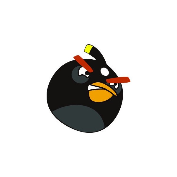 Stickers imprimé représentant l'oiseau Noir du jeux vidéos Angry Birds