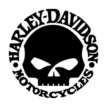 Stickers représentant la tête de mort du logo moto Harley Davidson
