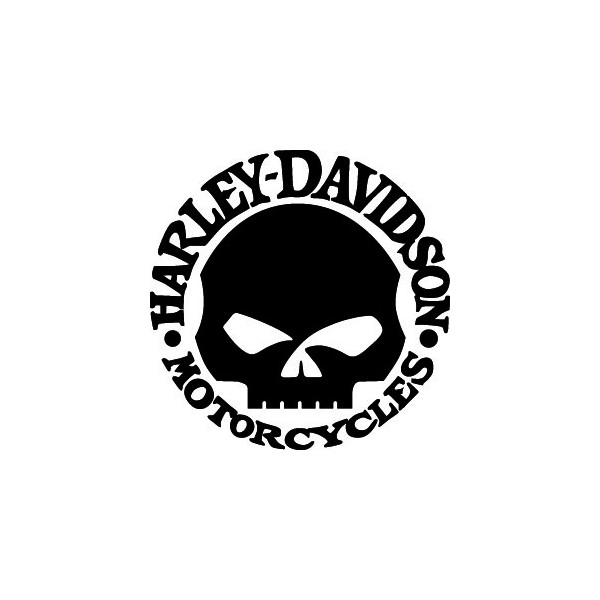 Stickers représentant la tête de mort du logo moto Harley Davidson
