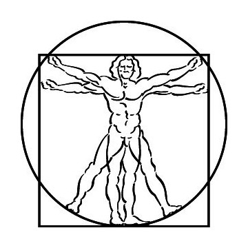 Stickers représentant l'Homme de Vitruve peint par Léonard de Vinci