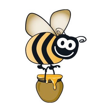 Stickers mural représentant une abeille avec un pot de miel pour la décoration de chambre d'enfant