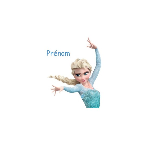 Stickers représentant Elsa du film d'animation La Reine des Neiges à personnaliser avec le prénom de votre enfant