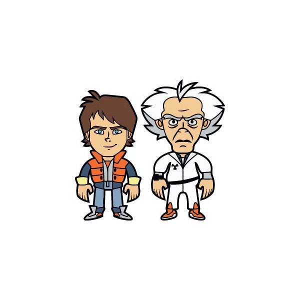 Stickers représentant Marty McFly et le Docteur Emmett Brown du film Retour Vers Le Futur