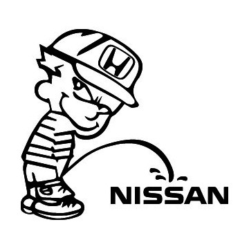 Bad boy Honda pee on Nissan