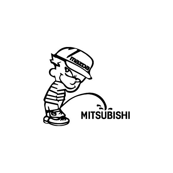 Bad boy Mazda pee on Mitsubishi