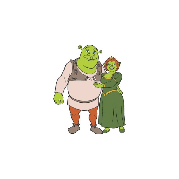 sticker autocollant Shrek & Fiona présent dans les films d'animation Shrek