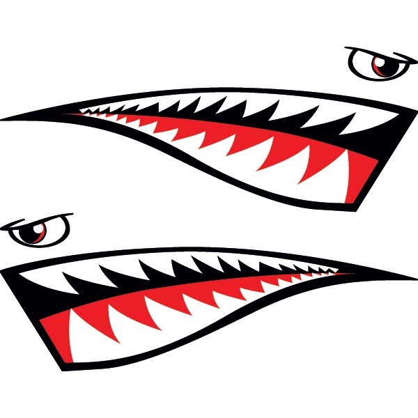 Shark Mouth and Eyes Decals Kit for your Car- Passion Stickers