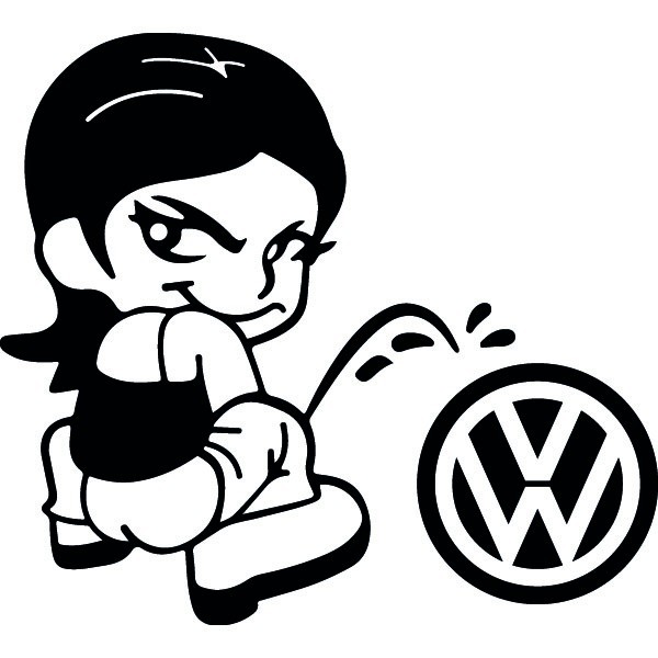 Bad girl fait pipi sur Volkswagen
