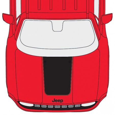 Sticker bande capot avec liseret pour Jeep Renegade, style unique et sportif.
