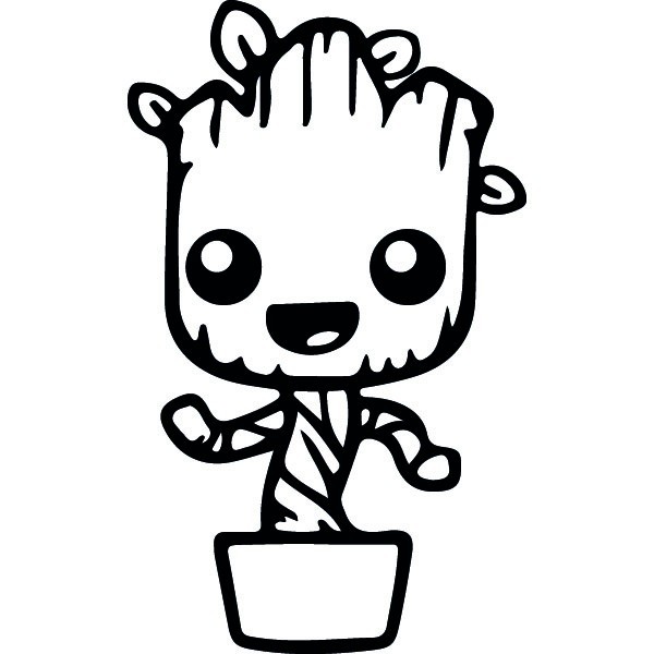 Dessin Groot Noir Et Blanc Baby Groot Decals, Guardians of the Galaxy Marvel Movie Wallstickers