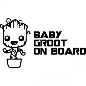 Bébé Groot à bord 100x145mm Guardians of the Galaxy Vinyl Decal Autocollant Pare-chocs
