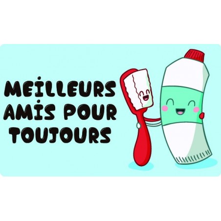 sticker autocollant dentifrice et brosse à dents pour deco salle de bain