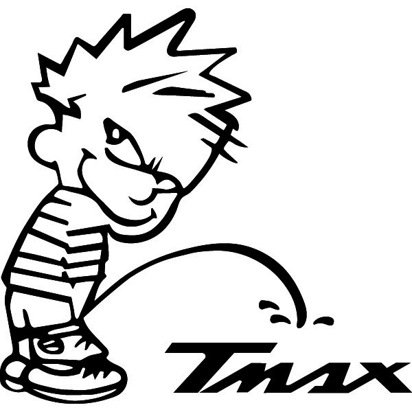 Bad boy Calvin pee on Yamaha Tmax