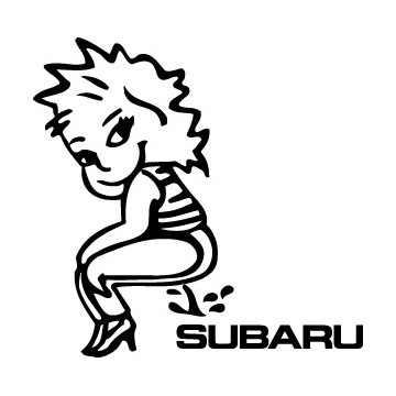 Bad girl pee on Subaru