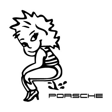 Bad girl pee on Porsche