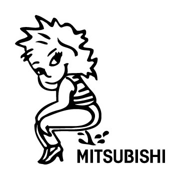 Bad girl pee on Mitsubishi