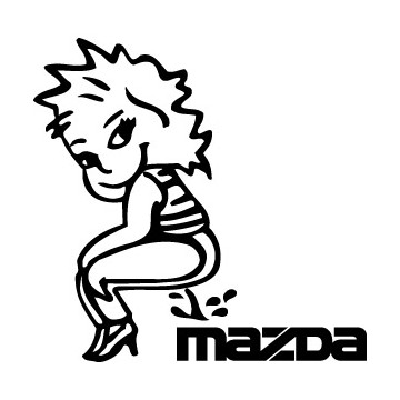 Bad girl pee on Mazda