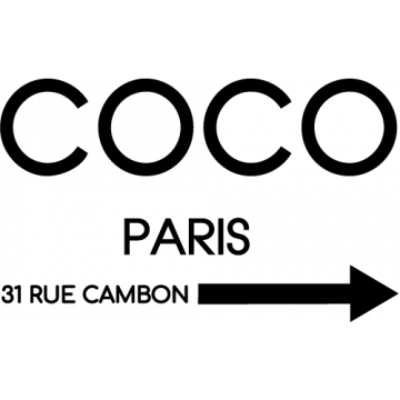 Sticker autocollant Coco Chanel Paris façon Prada Marfa