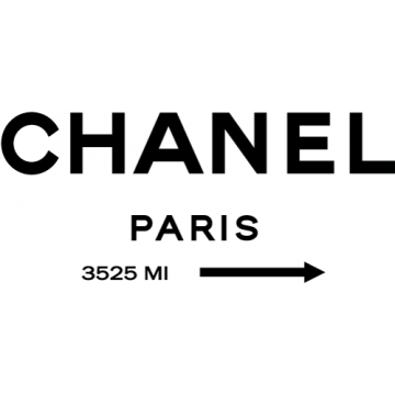 Sticker autocollant Chanel Paris sous forme de panneau de direction