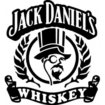 sticker autocollant Jack Daniel's avec portrait de Jasper Newton façon dessin