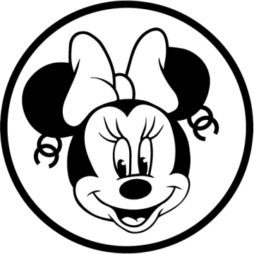 Sticker autocollant Minnie Mouse avec boucles d'oreilles Chanel