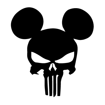 sticker autocollant decals de Mickey avec emblème de la série The Punisher