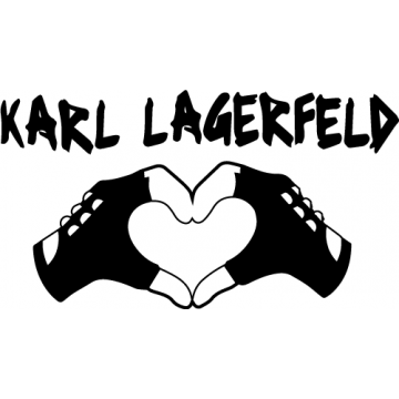 sticker autocollant love karl lagerfeld pour deco objets, murs, barils