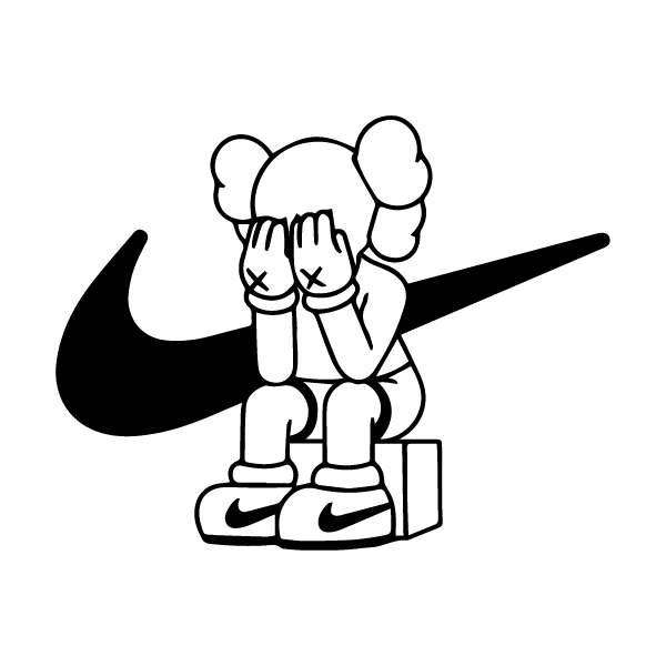 sticker autocollant decals de la marque Nike avec personnage du graffeur Kaws