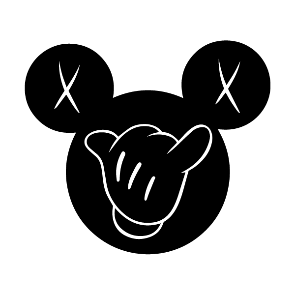 sticker autocollant decals de Mickey avec logo de l'artiste street art Kaws