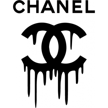 sticker autocollant de la marque Chanel avec effet de peinture