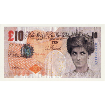 sticker autocollant billet de banque lady di x Banksy