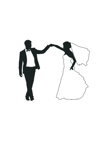 bride and groom dancing silhouette