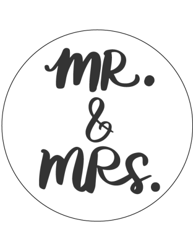 100 Mr and Mrs wedding stickers