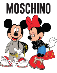sticker autocollant decals de Mickey et Minnie avec la marque Moschino