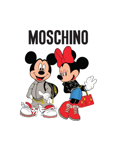 sticker autocollant decals de Mickey et Minnie avec la marque Moschino