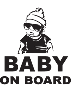 Baby rap on board - stickers représentant un bébé habillé en rappeur