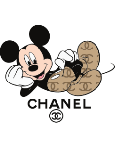 sticker autocollant imprimé de Mickey habillé en Chanel