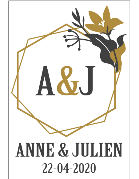 Stickers initiales mariage