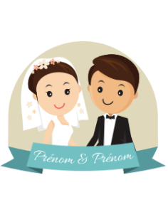 Stickers with bride and groom